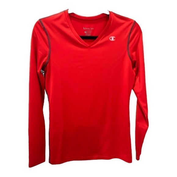 Champion womens Red long sleeve tee Shirt - Picture 1 of 14